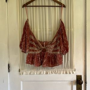 Free People Burnout Velvet Blouse
